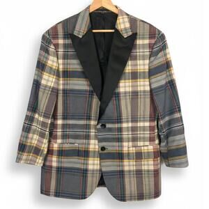 J.Crew Ludlow Mens 42S Preppy Equestrian‎ Old Money Madras Plaid Dinner Jacket